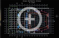 План первого этажа Государственного Кремлевского дворца в масштабе 1:200, построенный по данным 3D лазерного сканирования