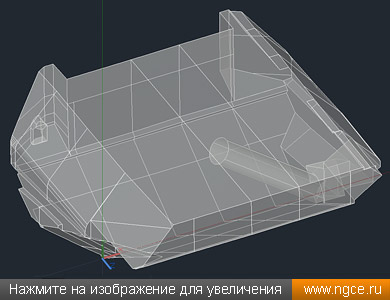Обмерная 3D модель бункера одного из комбайнов, построенная по данным лазерного сканирования для целей градуировки
