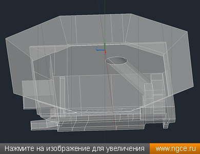 Обмерная 3D модель бункера одного из комбайнов, построенная по данным лазерного сканирования для целей градуировки