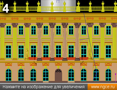 Твердотельная обмерная 3D модель дворового фасада Дома Пашкова, построенная по данным лазерного сканирования