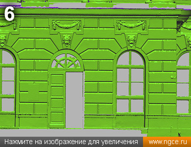 Триангуляционные 3D модели элементов декора на фасаде Доме Пашкова, построенные по данным обмерных работ