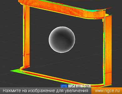 Точечная 3D модель переговорной, полученная в результате совмещения лазерного сканирования и 3D сканирования