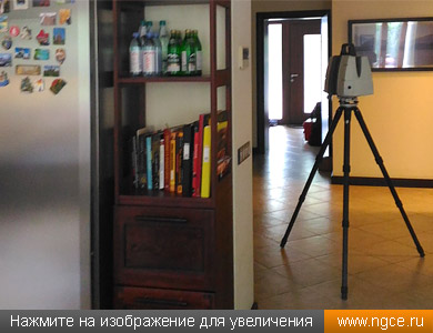 Лазерный сканер Leica ScanStation P40 выполняет 3D обмеры коттеджа в Москве для целей подготовки дизайн-проекта