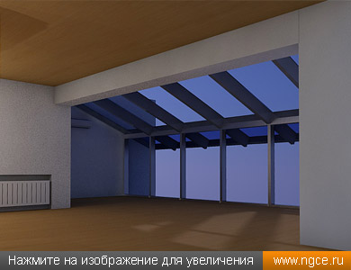 Обмерная твердотельная 3D модель мансардного этажа коттежда, построенная по данным лазерного сканирования