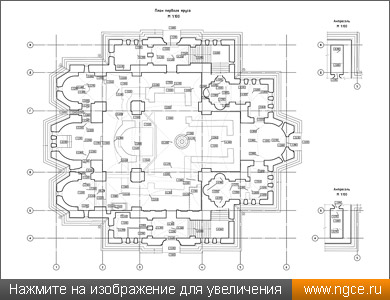 Обмерный план первого яруса Владимирского собора, построенный по данным 3D сканирования для целей подготовки проекта реставрации