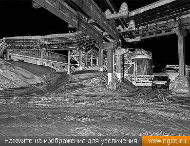 Фрагмент точечной 3D модели производственной площадки химического завода в Пермском крае в формате PTX
