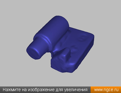 Полученный результат 3D сканирования элемента крепления рамы — триангуляционная mesh модель в формате STL