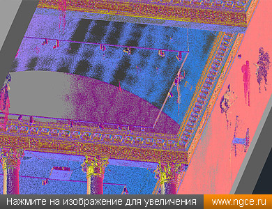 Фрагмент облака точек лазерного сканирования зала музея Современной истории России, полученного для целей 3D mapping