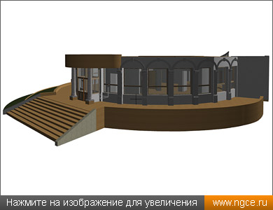Обмерная 3D модель здания ресторана в ArchiCAD, созданная по данным лазерного сканирования для реконструкции и дизайна интерьеров