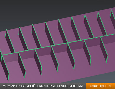 Обмерная 3D модель пустых секций склада, построенная по данным обмерных работ методом лазерного сканирования