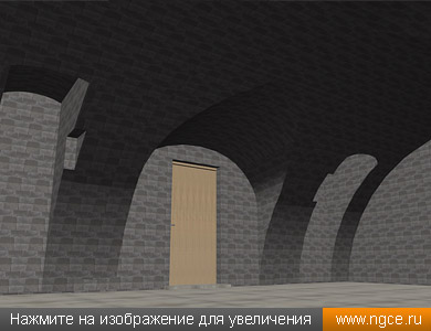 Обмерная 3D модель подвального помещения здания особняка со сводчатыми потолками в формате PLN (ArchiCAD)