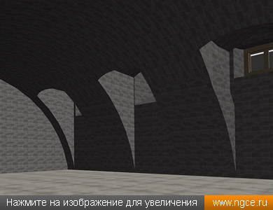 Обмерная 3D модель подвального помещения здания особняка со сводчатыми потолками в формате PLN (ArchiCAD)