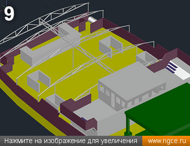 Фрагмент твердотельной 3D модели прогулочного судна (рубка и кормовая палуба), построенной по данным обмеров