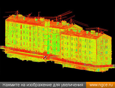 Точечная 3D модель дома на Суворовской улице, полученная по данным лазерного сканирования для целей подготовки проекта реконструкции и ремонта