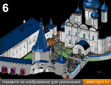 Итоговая обмерная 3D модель Суздальского кремля, построенная по данным лазерного сканирования для 3D mapping