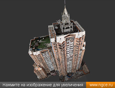Обмерная точечная 3D модель здания в реальных цветах, полученная по данным лазерного сканирования и фотосъёмки
