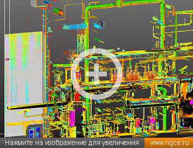 Моделирование производственного корпуса нефтехимического завода по сшитому облаку точек лазерного сканирования