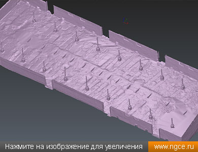 Точная обмерная модель одного из складов для хранения зерна, построенная по данным 3D лазерного сканирования