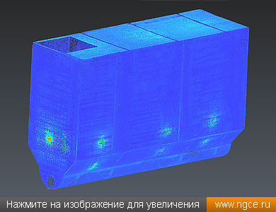 Точечная модель резервуара для хранения растительного масла, полученная в результате лазерного сканирования