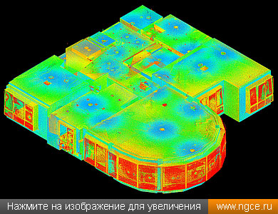 Общий вид точечной 3D модели квартиры в Москве, созданной по данным лазерного сканирования для дизайн-проекта