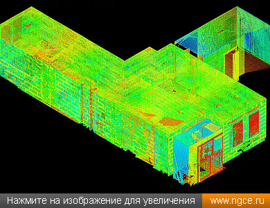 Общий вид точечной 3D модели двухкомнатной квартиры в Долгопрудном, которая была получена по данным обмеров