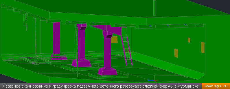 Градуировка подземного резервуара в Мурманске методом лазерного сканирования