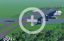 Общий вид детальной исполнительной 3D модели моста в Ростовской области, построенной по данным обмерных работ