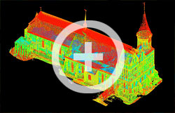 Общий вид точечной 3D модели Кафедрального собора в Калининграде, созданной по данным лазерного сканирования