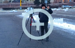 Лазерное сканирование Главного здания МГУ на Воробьёвых горах производится 3D сканером Leica ScanStation P40