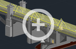 Фрагмент 3D модели Андреевского моста, созданной по результатам лазерного сканирования для фестиваля «Круг света»