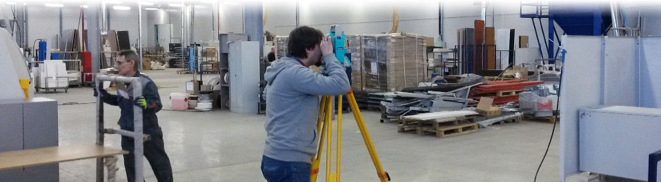 Мониторинг высотного положения бетонного основания и основных направляющих сверлильного станка на мебельной фабрике в Малаховке